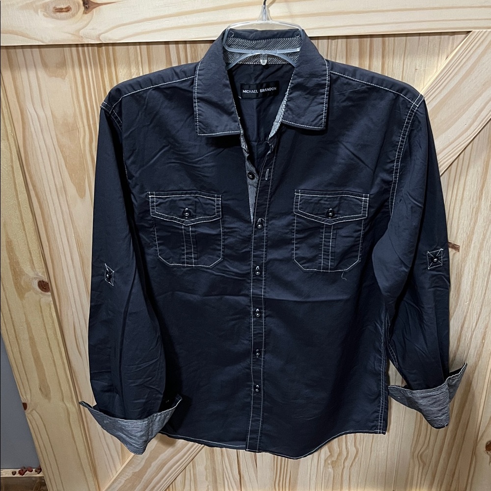 Michael Brandon Black Dress Shirt